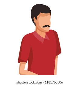 Man with mustache avatar isometric