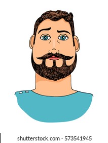 Man with  mustache and beard