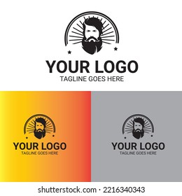 Hombre con bigote y logo de barba