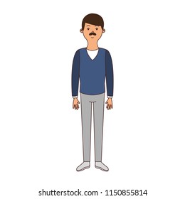 Man with mustache cartoon