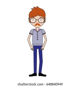 man with mustache and casual clothes