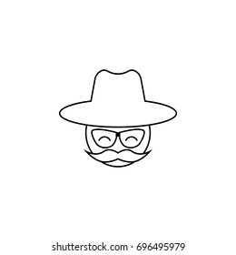 Man with a mustache and a hat icon