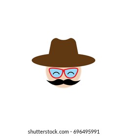 Man with a mustache and a hat icon