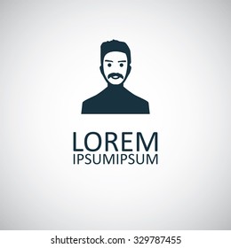 man with mustache icon, on white background
