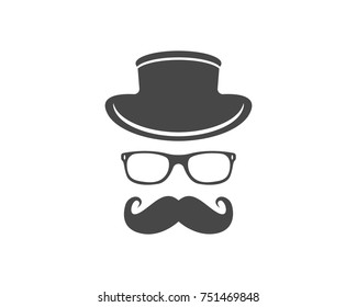 man with mustache logos icons