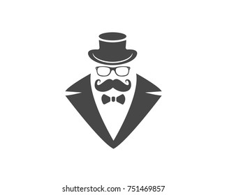 man with mustache logos icons