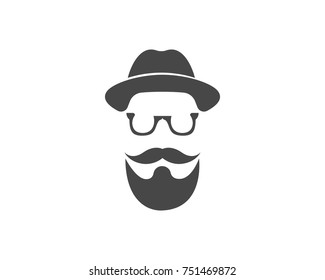 man with mustache logos icons