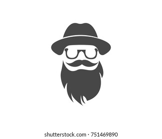 man with mustache logos icons