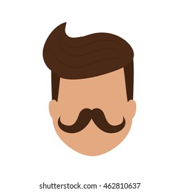 man mustache, male avatar cartoon social media icon. Isolated and flat illustration. Vector graphic