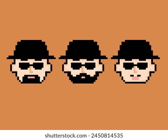 A man with mustache pixel art