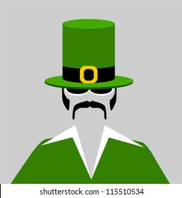 man with mustache and sideburns wearing irish hat and sunglasses