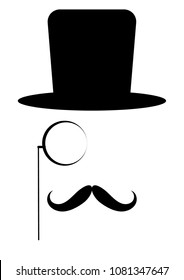 Man Mustache Silhouette Hat Vector Stock Vector (Royalty Free ...