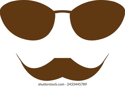 Man mustache and sunglasses icon vector image. Eps10.