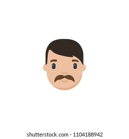 Man with Mustache Vector Flat Icon