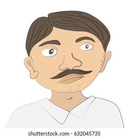 Man with mustache. Vector illustration.