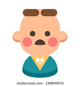 Man with mustache vector illustration in flat color design