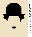 Man with mustache wearing a vintage hat symbol