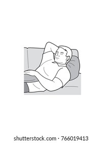 Man napping on a sofa
