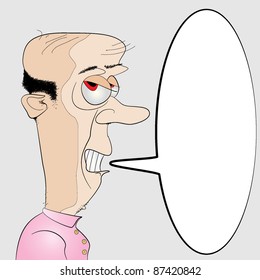 Man with Nasty Snarl Vector