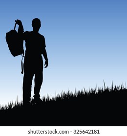 man in nature vector in colorful