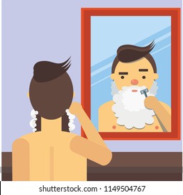 
man near the mirror