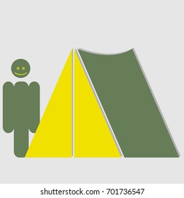 Man near a tent