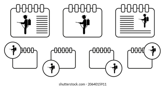 Man nebulizer vector icon in calender set illustration for ui and ux, website or mobile application