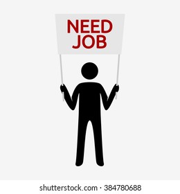 Man Need Job Stock Vector (Royalty Free) 384780688 | Shutterstock