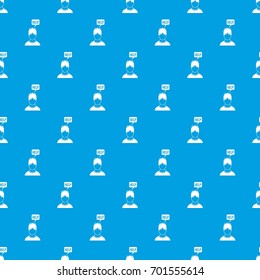 Man needs help pattern repeat seamless in blue color for any design. Vector geometric illustration