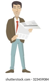 man with a newspaper