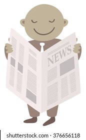 Man with newspaper