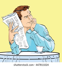 man newspaper Breakfast coffee table