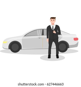 Man next to white car