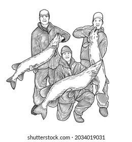 man with northern pike fish