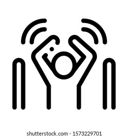 Man Not Passed Warning Signal Sensors Icon Vector. Outline Man Not Passed Warning Signal Sensors Sign. Isolated Contour Symbol Illustration