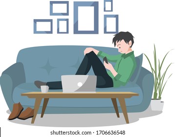 A man is not productive while working from home