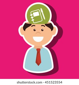 man and notebook isolated icon design, vector illustration  graphic 