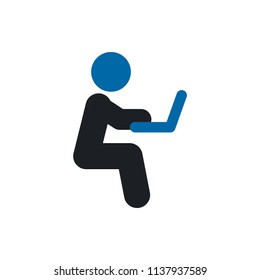 man with notebook vector icon