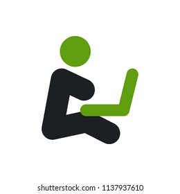 man with notebook vector icon