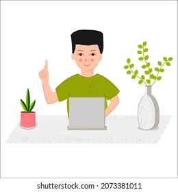 Man with notebooks are discussing and brainstorming. Business team is working together. Communication with blank speech bubbles. Vector cartoon illustration in modern concept. Flat illustration