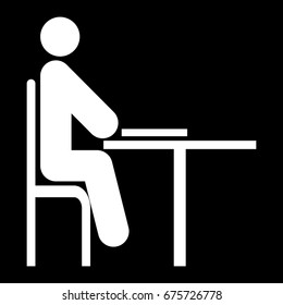 Man with notepad - stick icon .