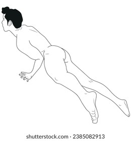 Posición 2 del yoga desnudo del hombre