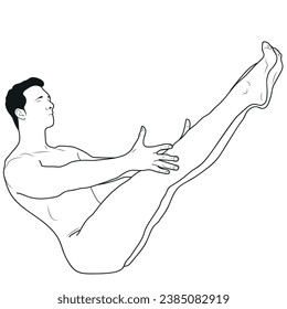 Man nude yoga position 4