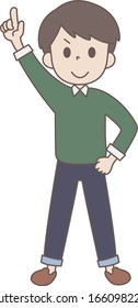 Man of the number one pose