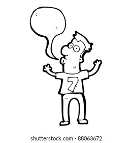 man in number seven top cartoon