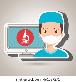 man nurse medical service vector illustration icon