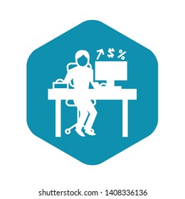 Man office accounting icon. Simple illustration of man office accounting vector icon for web design isolated on white background