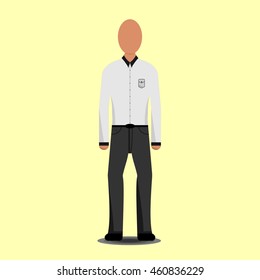 Man in office clothing. Vector flat illustration EPS 8