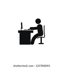 man in office desk with computer vector