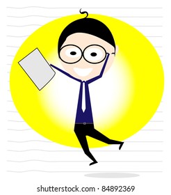 man office happy succesfull vector